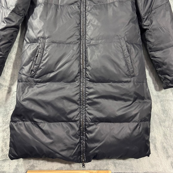 Eileen Fisher Down Reversible Black Puffer Long Length Full Zip Coat - Picture 3 of 14